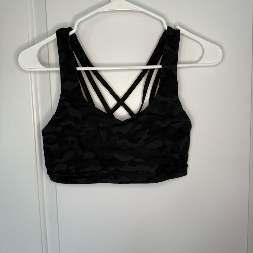 Lululemon Black Camouflage Sports Bra size 6